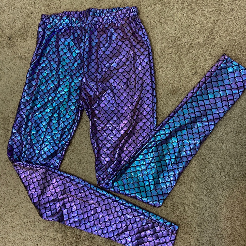 Metallic Mermaid Print Leggings